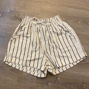 Black and White Striped Forever 21 Shorts